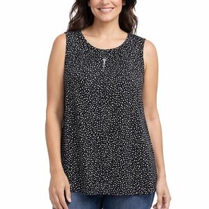 George Black and White Polka Dot Tank Top NWT